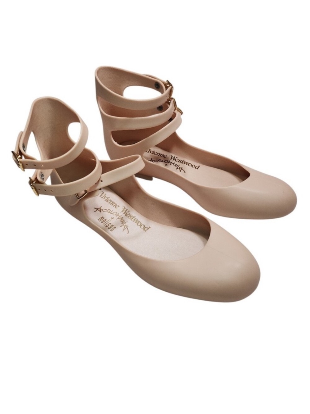 Vivienne Westwood Melissa Blush Double-Strap Ballet Flats